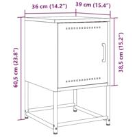 Nachtkastjes 2 st 36x39x60,5 cm staal zwart - thumbnail