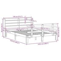 Bedframe met hoofdbord massief grenenhout 120x200 cm - thumbnail