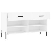 VidaXL Schoenenbank 102x35x55 cm bewerkt hout wit - thumbnail
