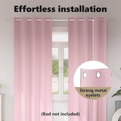 VidaXL Zwart-out gordijnen met ringen 2 pcs babyroze 260 x 140 cm