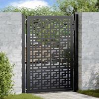 Poort met kruisontwerp 100x125 cm staal zwart - thumbnail