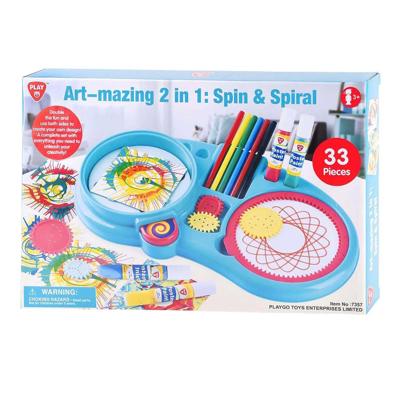 Playgo 2-in-1 spiraal tekenset - 33dlg.