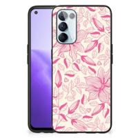 OPPO Reno5 5G | Find X3 Lite Bloemen Hoesje Pink Flowers - thumbnail