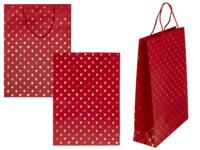 Out Of The Blue Geschenktasje hearts rood 25x8,5x34cm - thumbnail