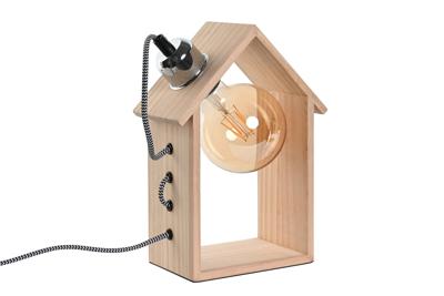 Bureaulamp Home ESPRIT Bruin Zilverkleurig Natuurlijk Hout Pijnboom 50 W 220 V 18 x 10 x 25 cm
