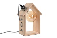 Bureaulamp Home ESPRIT Bruin Zilverkleurig Natuurlijk Hout Pijnboom 50 W 220 V 18 x 10 x 25 cm - thumbnail