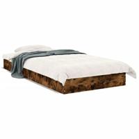 Bedframe zonder matras hout gerookt eikenkleurig 75x190 cm - thumbnail
