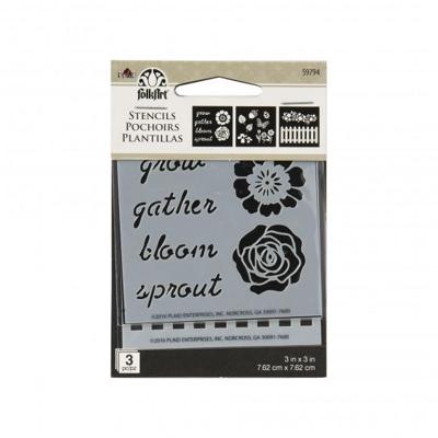 FolkArt • stencil tuin 3stuks
