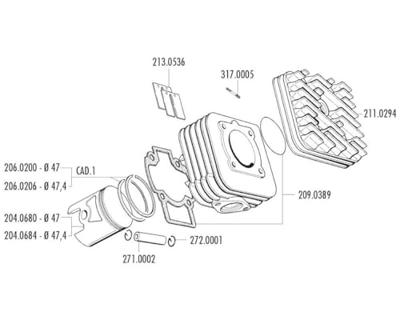 Polini cilinder pakkingset seal set