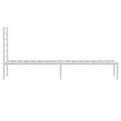 Bedframe met hoofdbord metaal wit 80x200 cm Bedframe met hoofdbord metaal wit 80x200 cm