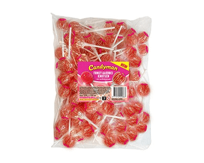 Candyman funky aardbei knotsen (100 stuks)