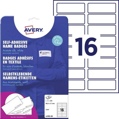 AVERY zelfklevende badge ft 88,9 x 31 mm, doos van 320 stuks, wit