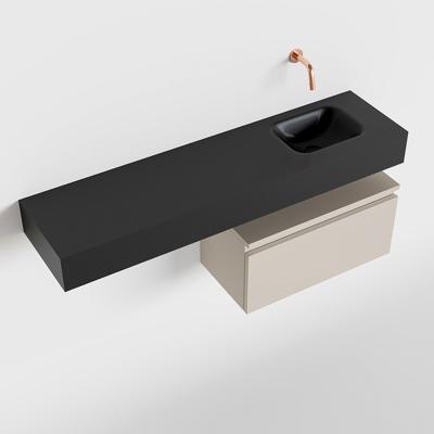 MONDIAZ ANDOR 60cm toiletmeubel linen. LEX 120cm wastafel urban rechts geen kraangat