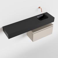 MONDIAZ ANDOR 60cm toiletmeubel linen. LEX 120cm wastafel urban rechts geen kraangat - thumbnail