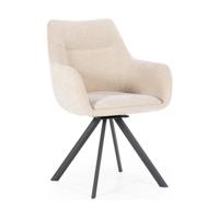 By-Boo Bliss eetkamerstoel met arm Taupe - thumbnail