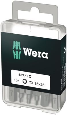 Wera 867/1 Z DIY SiS 05072407001 Torx-bit T 15 Gereedschapsstaal Gelegeerd, Taai D 6.3 10 stuk(s)