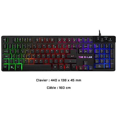 Combo KRYPTON - THE G-LAB - Retro bedraad gamingtoetsenbord en muispakket - RGB-verlichting Combo KRYPTON - THE G-LAB - Retro bedraad gamingtoetsenbord en muispakket - RGB-verlichting