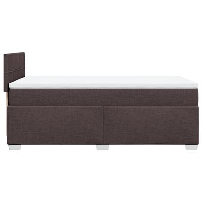 Boxspring met matras stof donkerbruin 90x200 cm