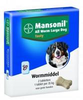 Mansonil All Worm Large Dog Tasty voor de hond 2 x 2 tabletten - thumbnail