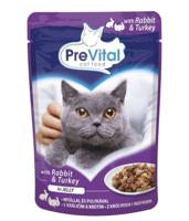 PREVITAL Turkey and rabbit in jelly - nat kattenvoer - 100g - thumbnail