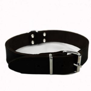 Leren Halsband Zwart 55 cm x 25 mm
