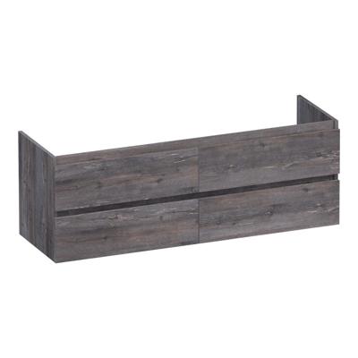 Brauer Joy - Onderkast - 140 cm - met 4 Softclose Lades Greeploos en 2 Sifon Uitsparingen - Driftwood