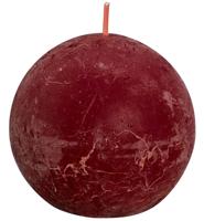 Rustieke bolkaars 6 Velvet Red - thumbnail