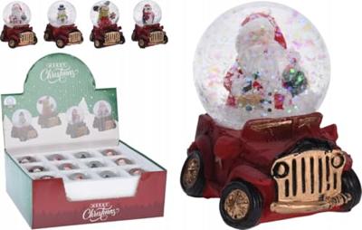 Waterbal Kerstfiguur in Auto, 6,5cm - thumbnail