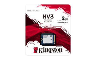 Kingston 2 TB NVMe/PCIe M.2 SSD 2230 harde schijf U.2 NVMe PCIe 4.0 x4 SNV3SM3/2T0