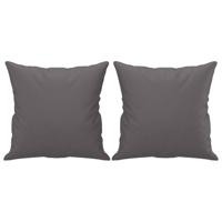 3-delige Loungeset met kussens kunstleer grijs - thumbnail