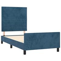 Bedframe zonder matras 80x200 cm fluweel donkerblauw - thumbnail