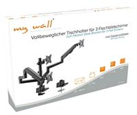 My Wall HL 51-3 L Monitor-tafelbeugel 3-voudig 43,2 cm (17) - 76,2 cm (30) Zwart Draaibaar, Kantelbaar - thumbnail