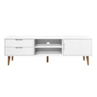 Tv-meubel 158x40x49 cm massief grenenhout wit - thumbnail