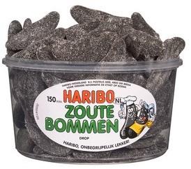 Haribo drop zoute bommen (150 stuks)