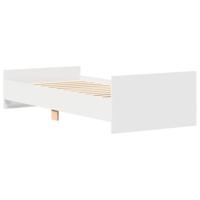 Bedframe bewerkt hout wit 75x190 cm - thumbnail