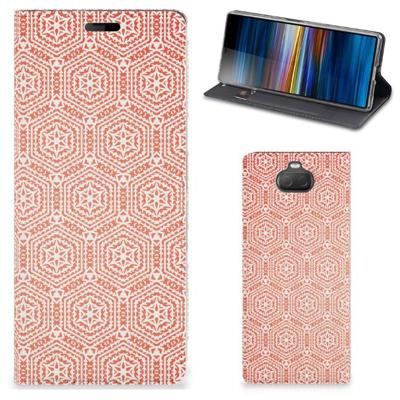 Sony Xperia 10 | Hoesje met Magneet | Pattern Orange Sony Xperia 10 | Hoesje met Magneet | Pattern Orange