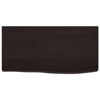 VidaXL Wastafelblad 60x30x(2-6) cm behandeld massief hout donkerbruin - thumbnail