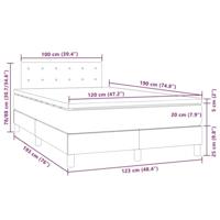 Boxspring met matras en LED kunstleer grijs 120x190 cm - thumbnail