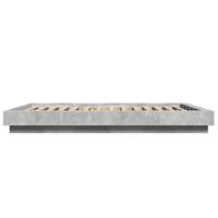Bedframe met LED-verlichting bewerkt hout betongrijs 150x200 cm - thumbnail