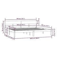 Bedframe massief grenenhout grijs 200x200 cm - thumbnail