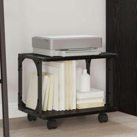 VidaXL Printerstand zwart eiken 41 x 28 x 33.5 cm bewerkt hout - thumbnail