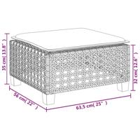 6-delige Loungeset met kussens poly rattan zwart - thumbnail