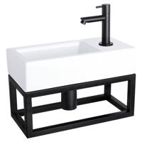 Differnz Helios fonteinset met frame rechts wit/zwart - thumbnail