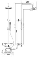 Wiesbaden Opbouw Regendoucheset Caral Thermostatische Kraan Geborsteld Koper PVD Coating - thumbnail