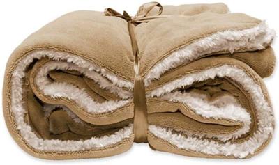 Unique Living Unique Living Lars coral fleece/suede plaid 150x200cm Honey