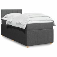 Boxspring met matras stof donkergrijs 80x200 cm - thumbnail