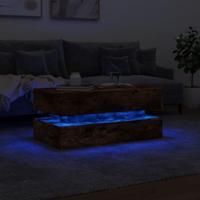 Salontafel met LED-verlichting 90x50x40 cm gerookt eikenkleurig - thumbnail