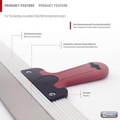 Connex Afstrijkmes 600Mm Softgrip Rvs - COX885460