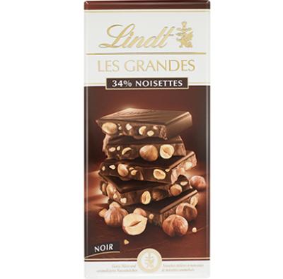 Lindt Les Grandes Dark Noisette 150g bij Jumbo