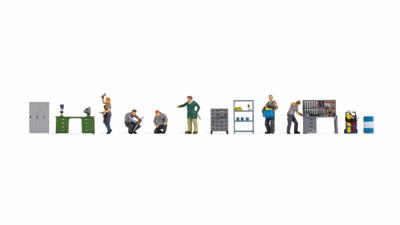 NOCH 16250 H0 Themaset figuren werkplaats figuren Geverfd